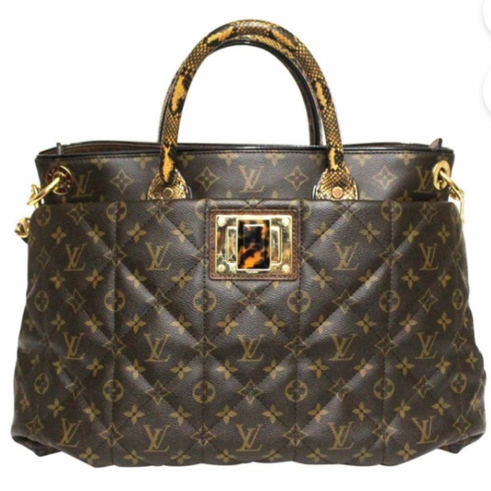 LV Python &Ostrich-Trimmed Etoile Exotique Tote GM - Picture 1 of 4